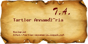 Tartler Annamária névjegykártya